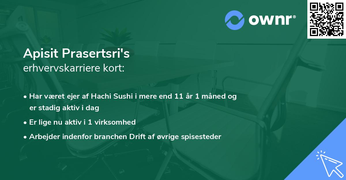 Apisit Prasertsri's erhvervskarriere kort