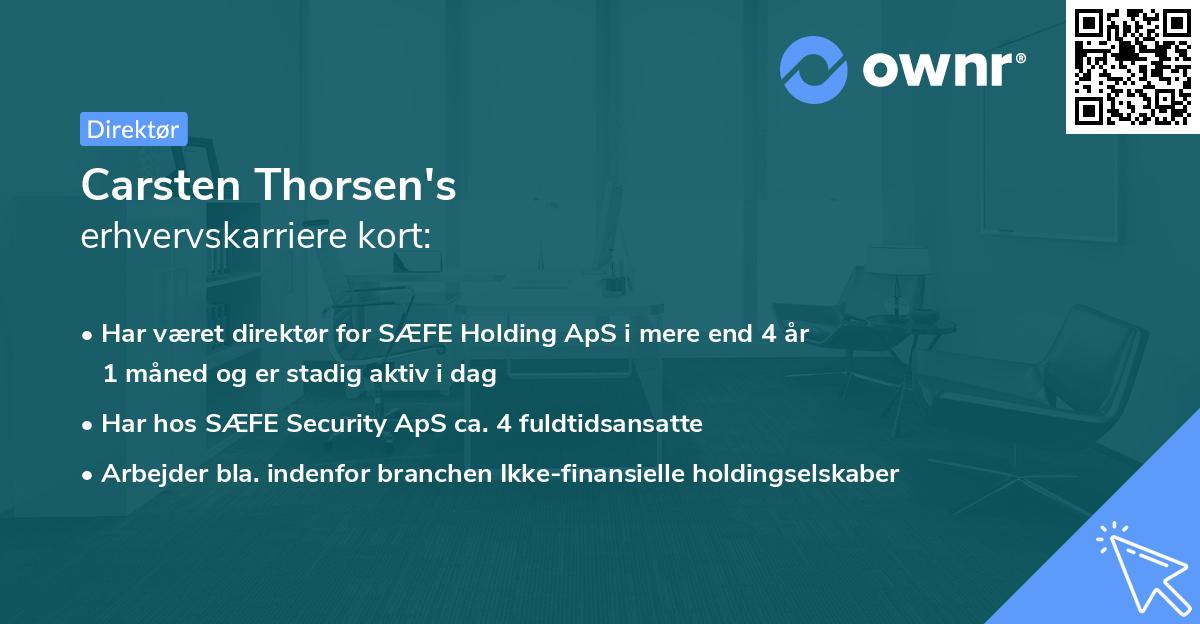 Carsten Thorsen's erhvervskarriere kort