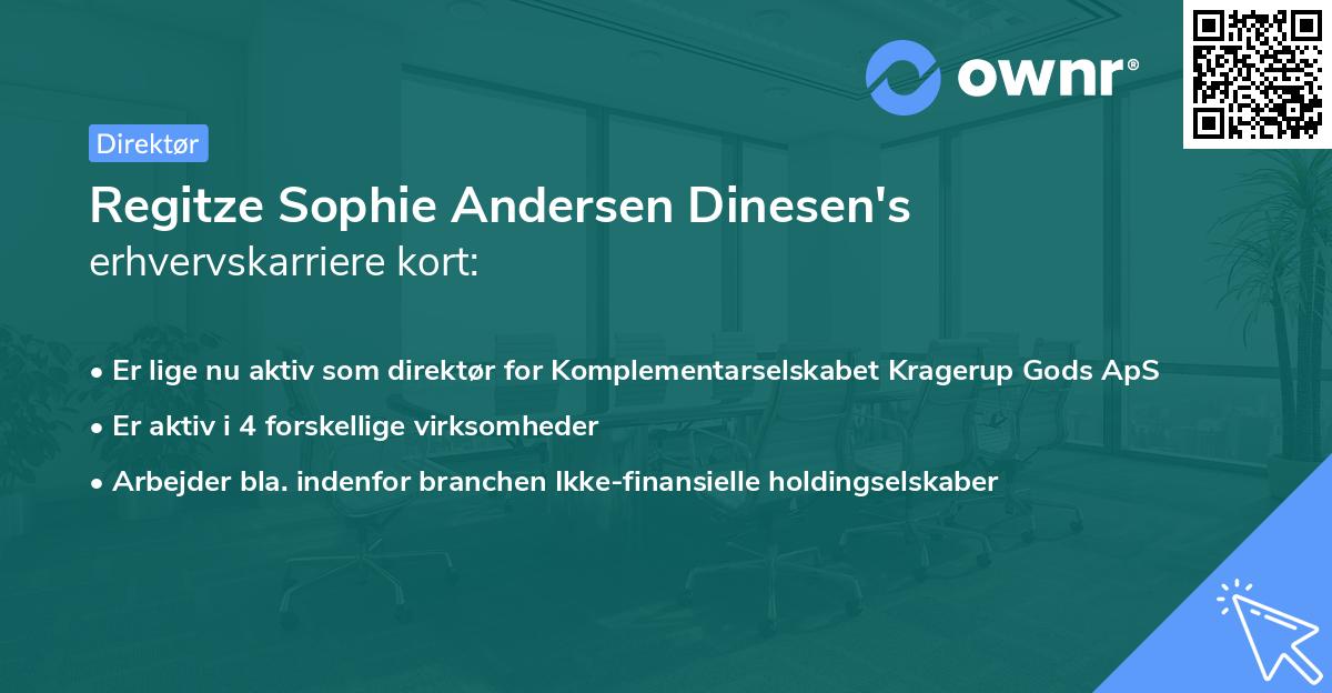 Regitze Sophie Andersen Dinesen's erhvervskarriere kort