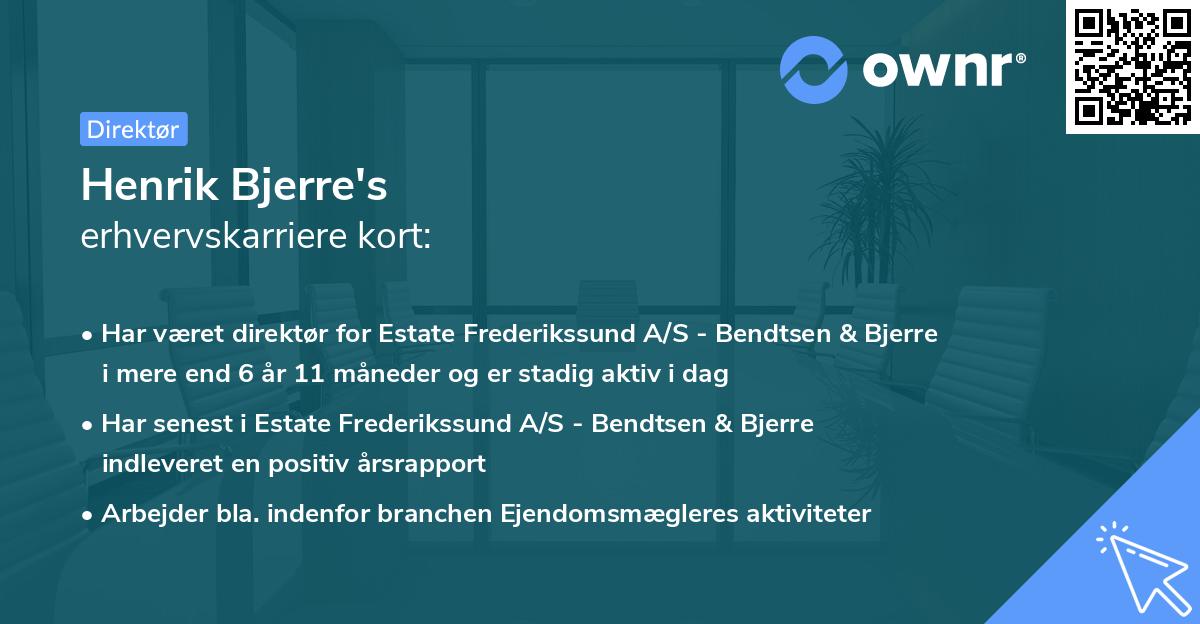 Henrik Bjerre's erhvervskarriere kort