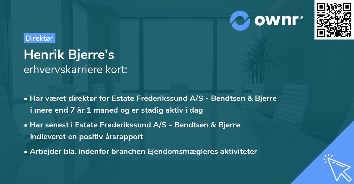 Henrik Bjerre's erhvervskarriere kort