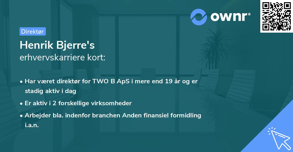 Henrik Bjerre's erhvervskarriere kort