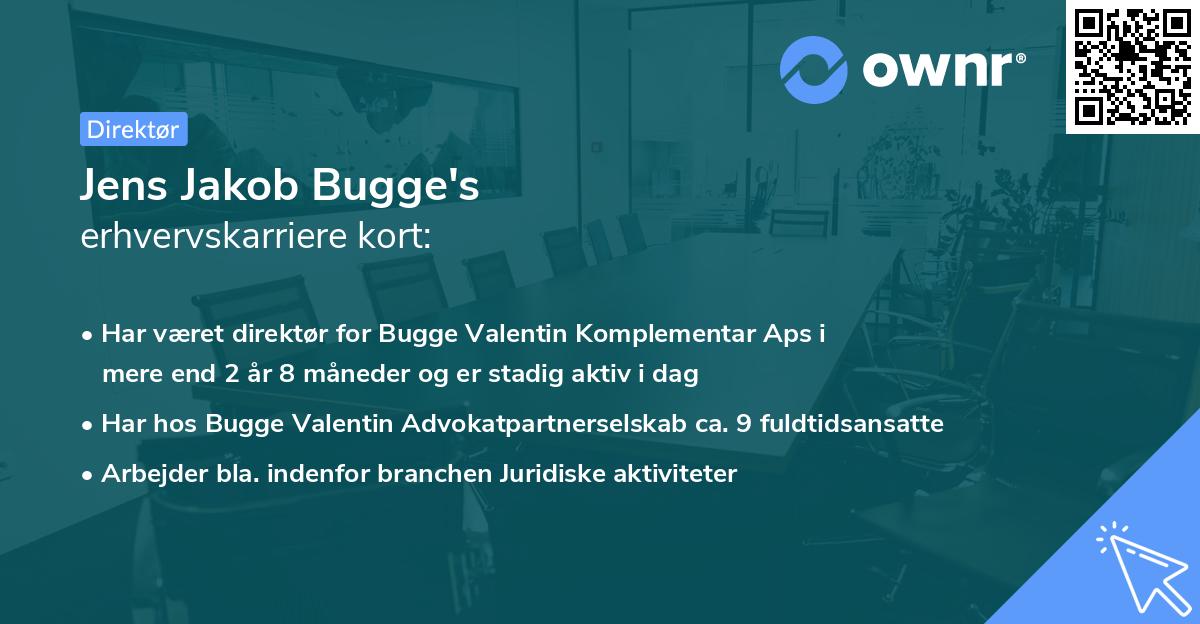 Jens Jakob Bugge's erhvervskarriere kort