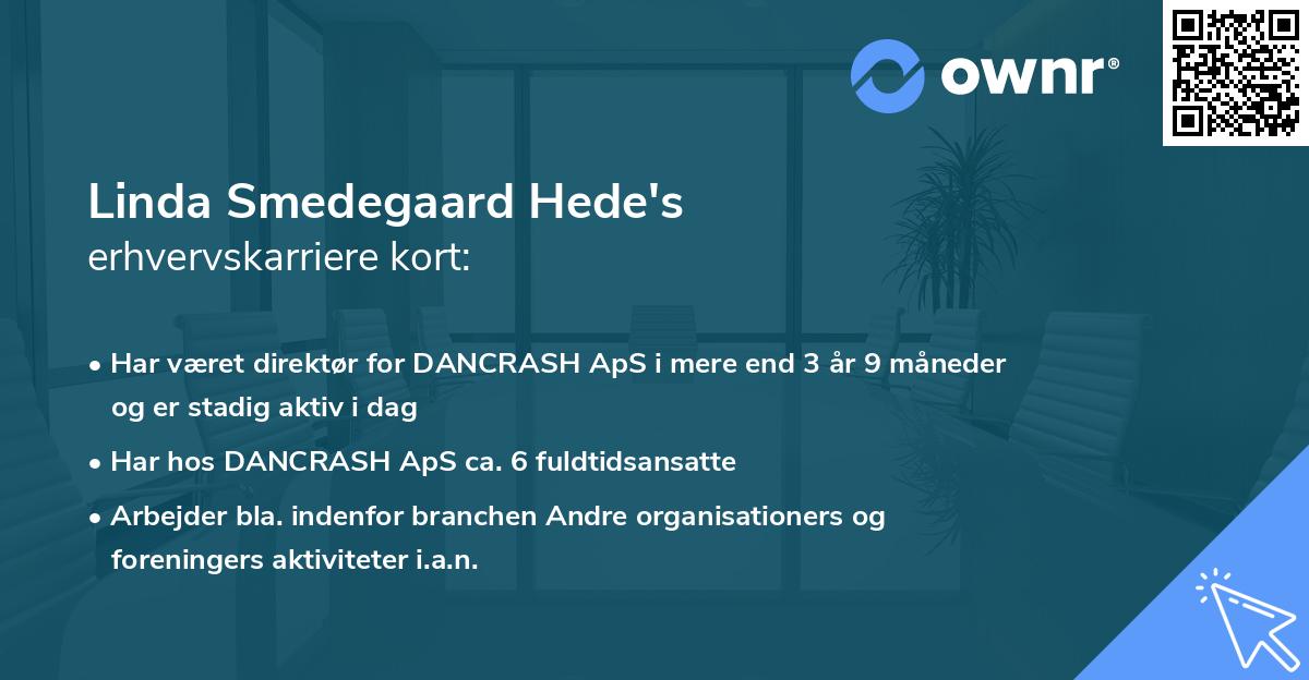 Linda Smedegaard Hede's erhvervskarriere kort