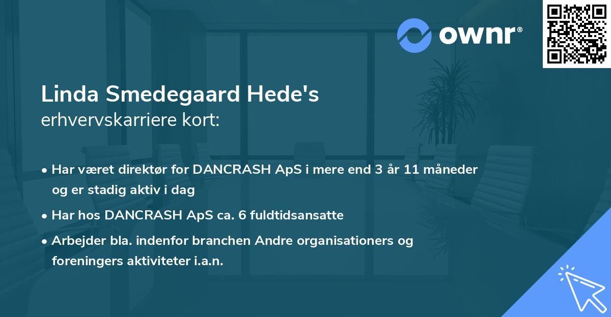 Linda Smedegaard Hede's erhvervskarriere kort