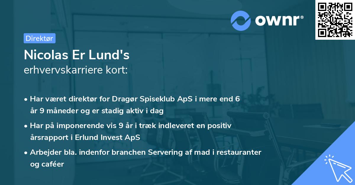 Nicolas Er Lund's erhvervskarriere kort