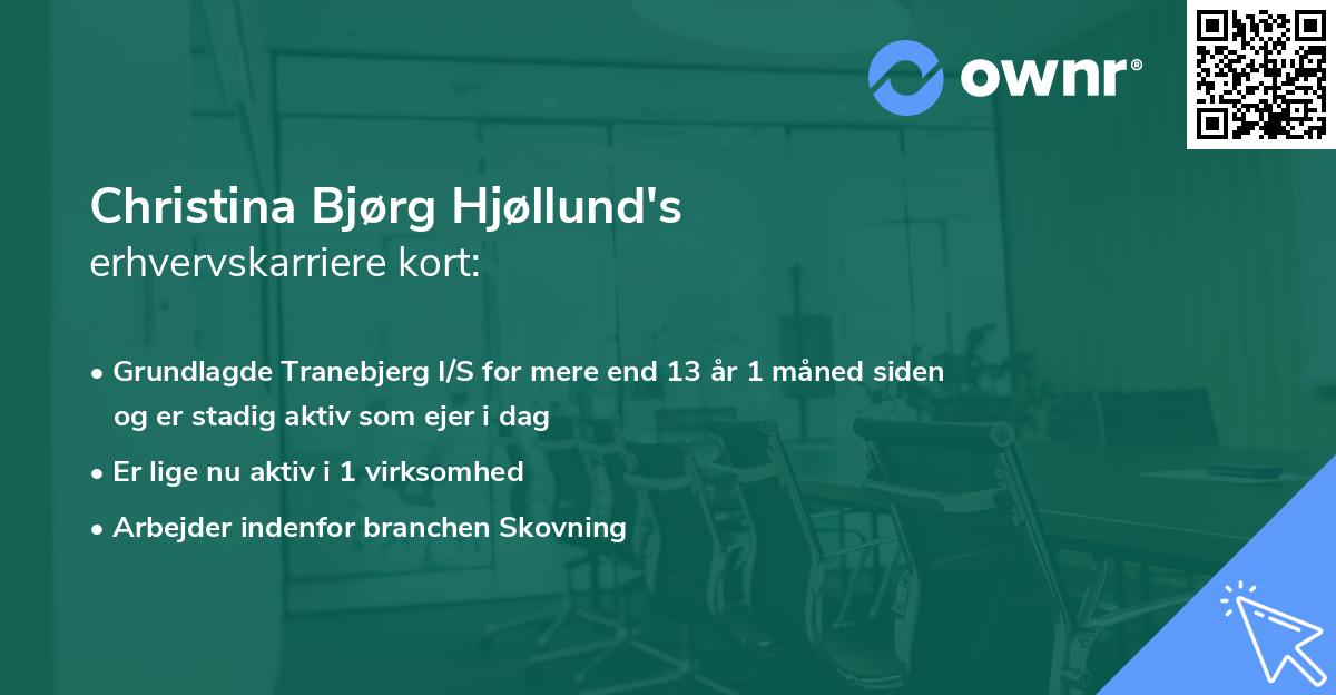 Christina Bjørg Hjøllund's erhvervskarriere kort