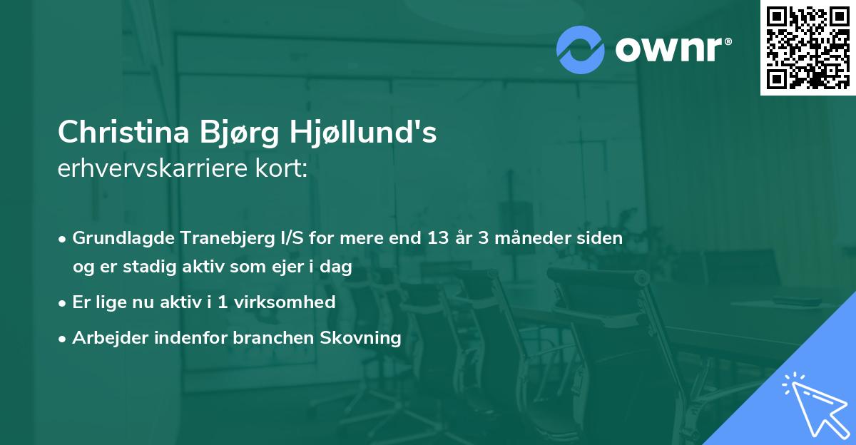 Christina Bjørg Hjøllund's erhvervskarriere kort