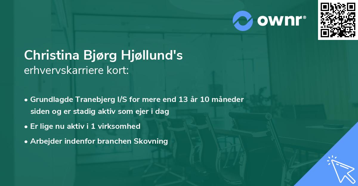 Christina Bjørg Hjøllund's erhvervskarriere kort