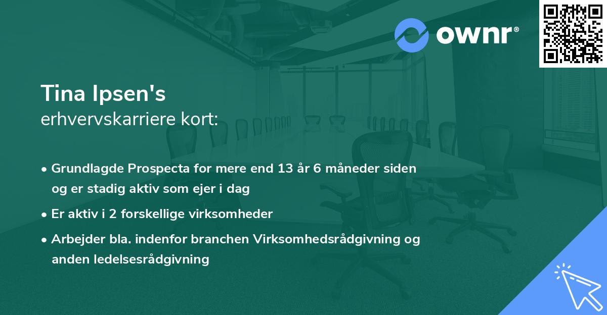 Tina Ipsen's erhvervskarriere kort