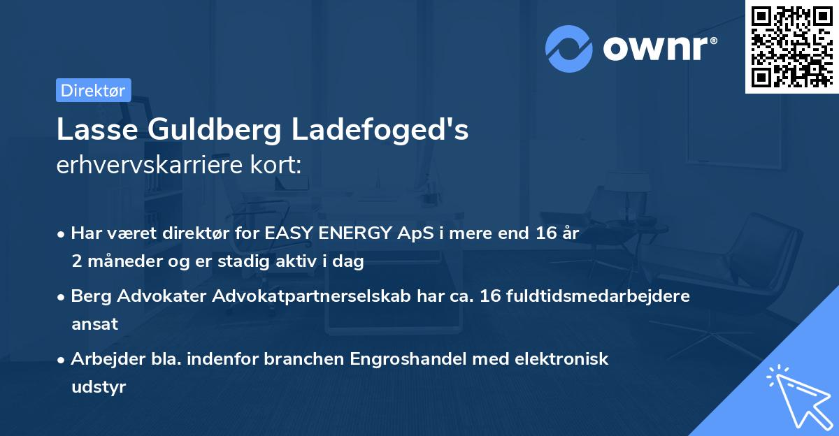 Lasse Guldberg Ladefoged's erhvervskarriere kort