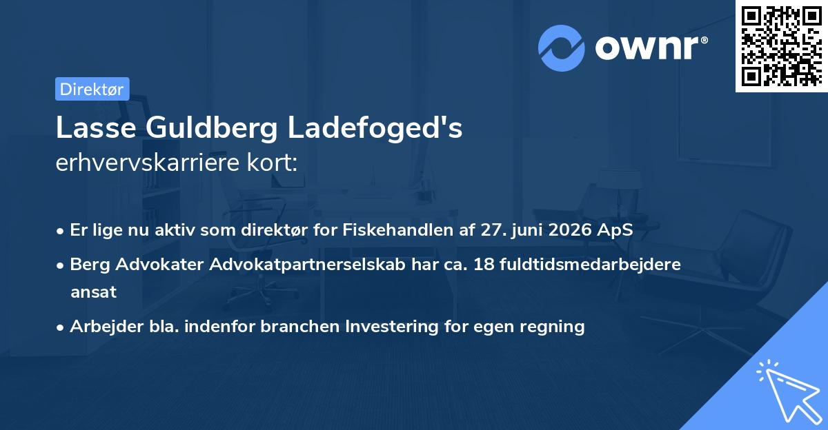 Lasse Guldberg Ladefoged's erhvervskarriere kort