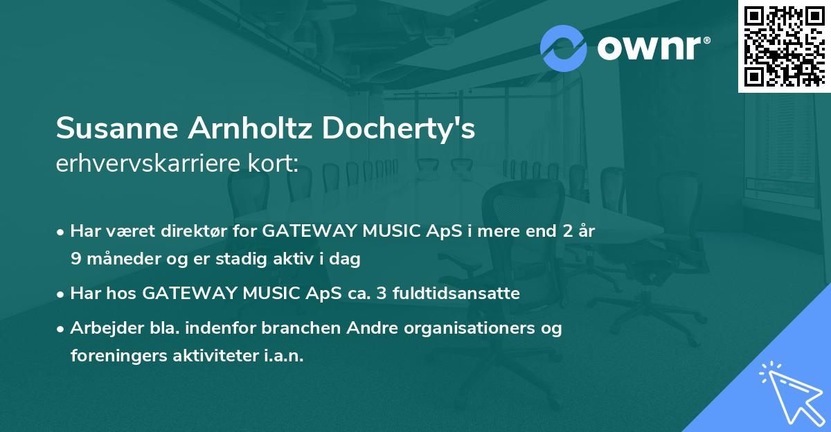 Susanne Arnholtz Docherty's erhvervskarriere kort