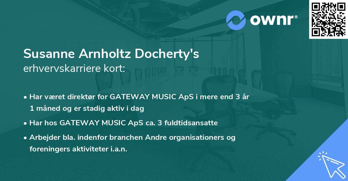 Susanne Arnholtz Docherty's erhvervskarriere kort