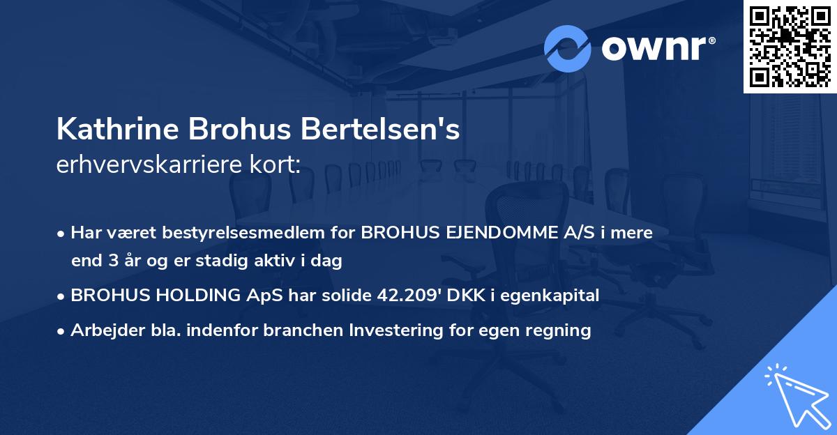 Kathrine Brohus Bertelsen's erhvervskarriere kort