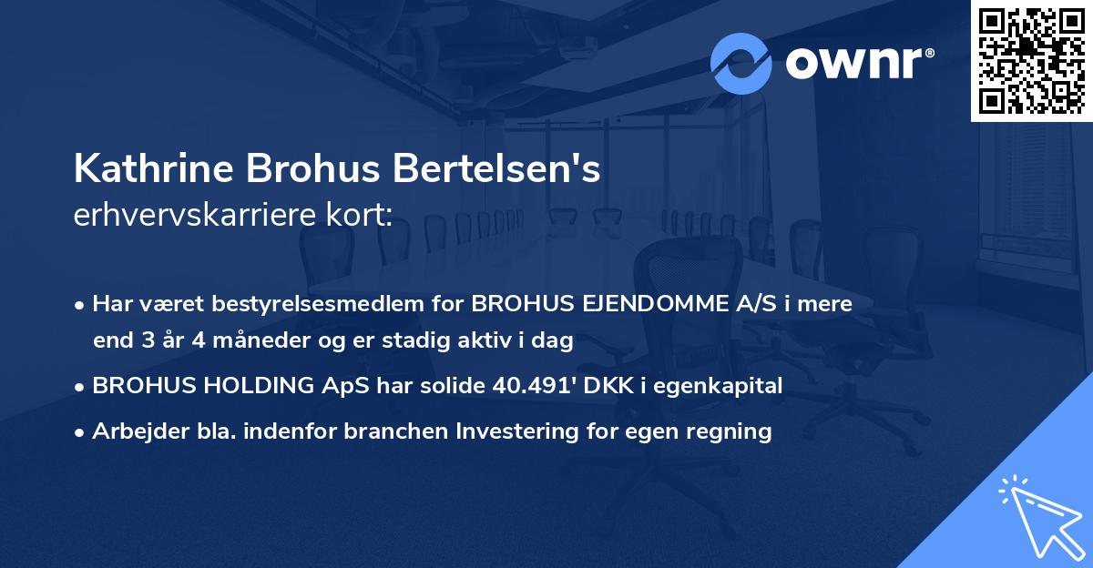 Kathrine Brohus Bertelsen's erhvervskarriere kort