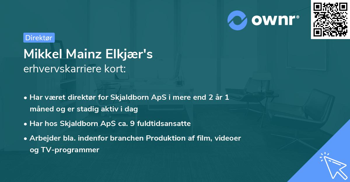 Mikkel Mainz Elkjær's erhvervskarriere kort