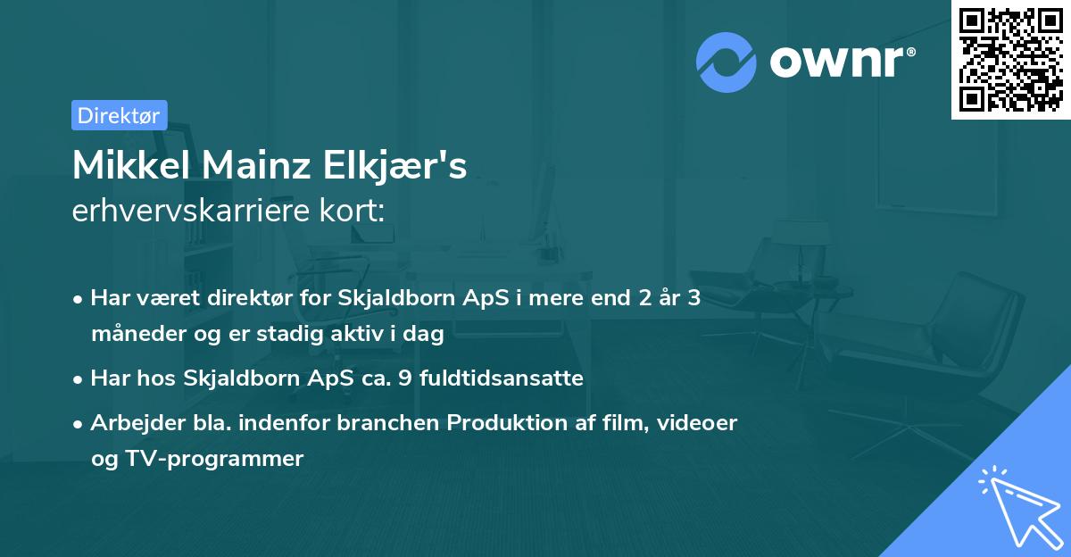 Mikkel Mainz Elkjær's erhvervskarriere kort