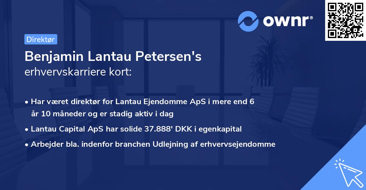 Benjamin Lantau Petersen's erhvervskarriere kort