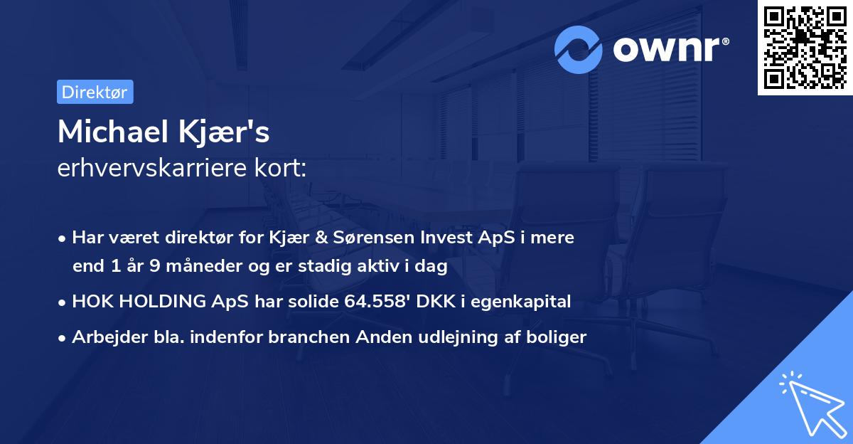 Michael Kjær's erhvervskarriere kort