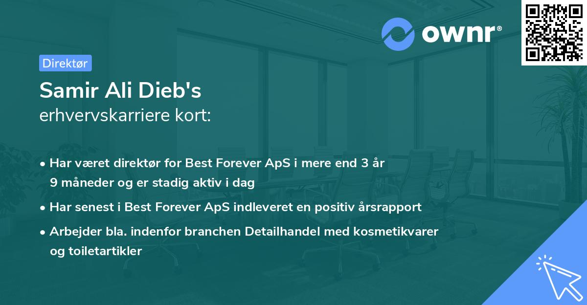 Samir Ali Dieb's erhvervskarriere kort