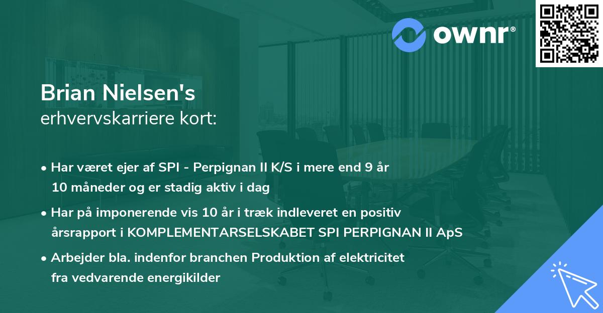 Brian Nielsen's erhvervskarriere kort