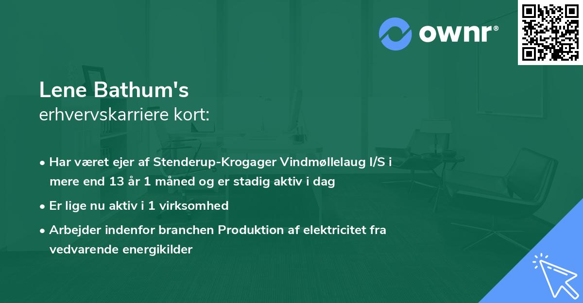 Lene Bathum's erhvervskarriere kort