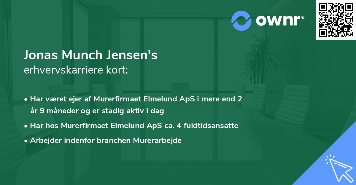 Jonas Munch Jensen's erhvervskarriere kort