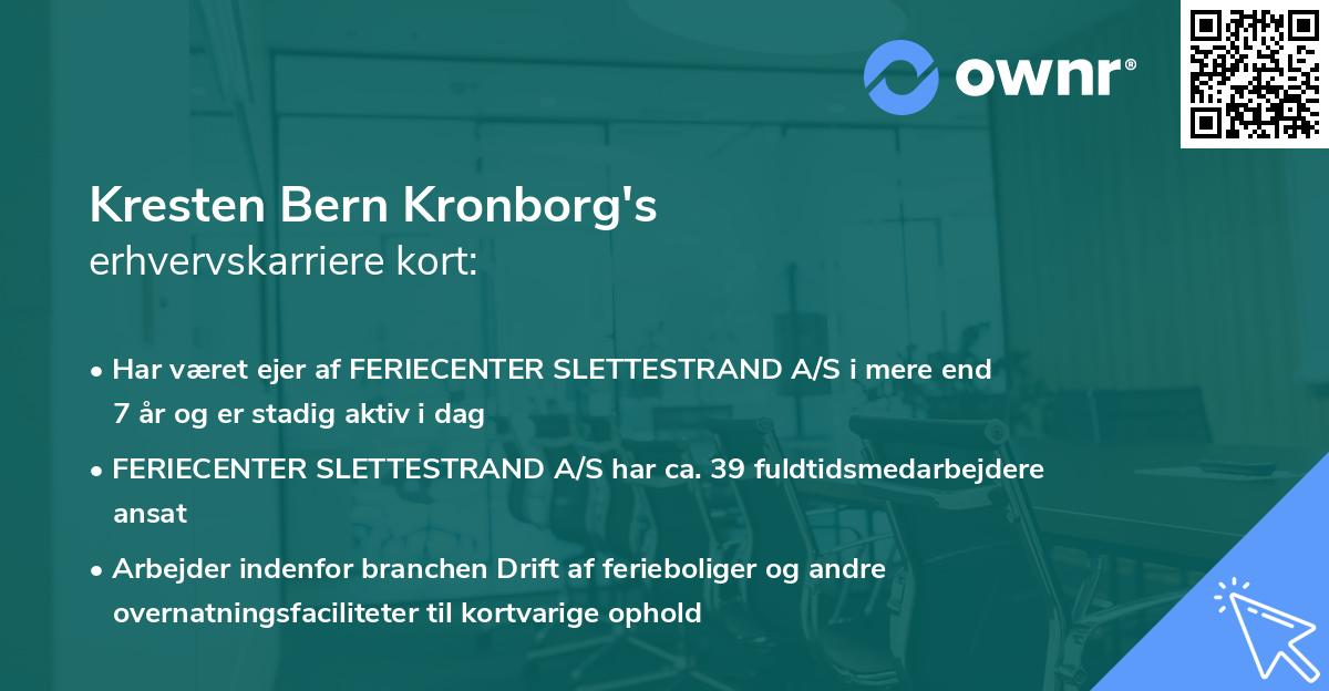 Kresten Bern Kronborg's erhvervskarriere kort