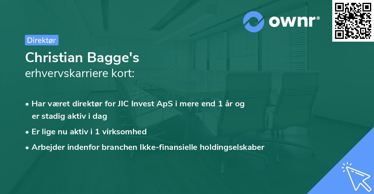 Christian Bagge's erhvervskarriere kort