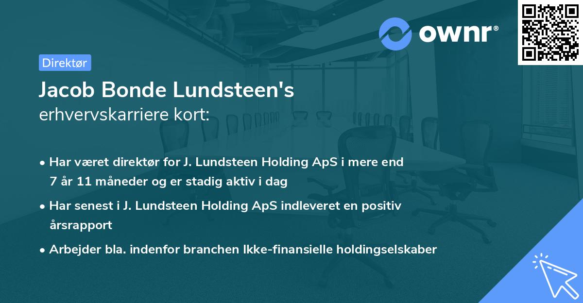Jacob Bonde Lundsteen's erhvervskarriere kort
