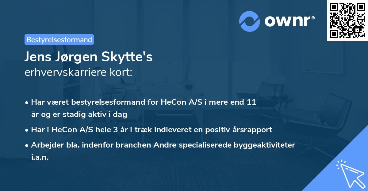 Jens Jørgen Skytte's erhvervskarriere kort
