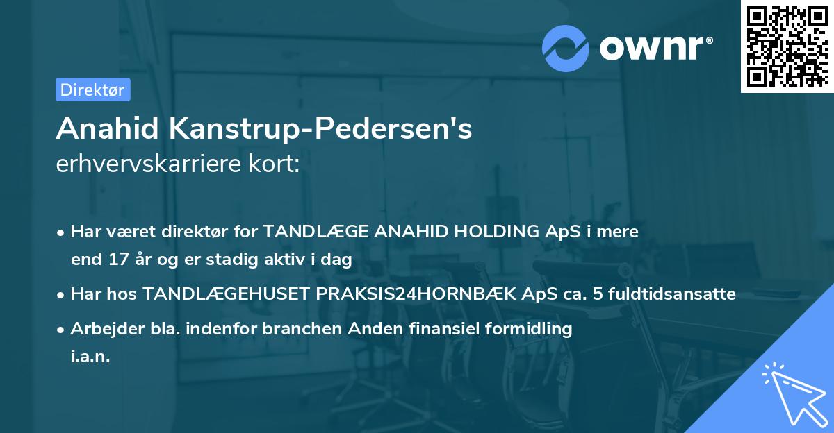 Anahid Kanstrup-Pedersen's erhvervskarriere kort