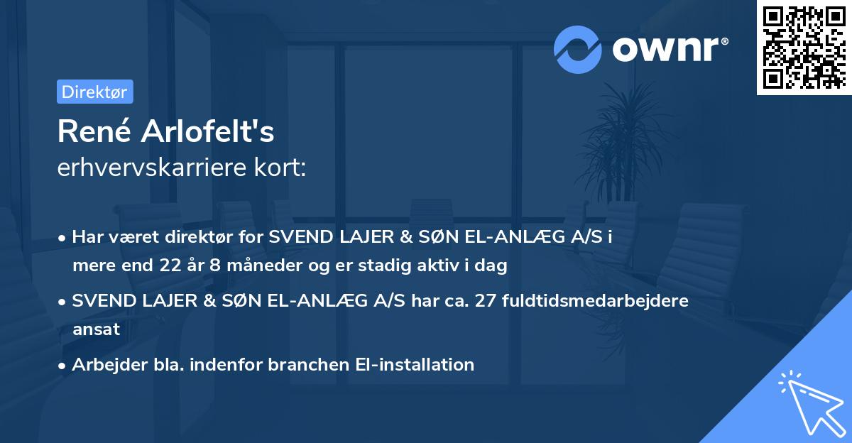 René Arlofelt's erhvervskarriere kort