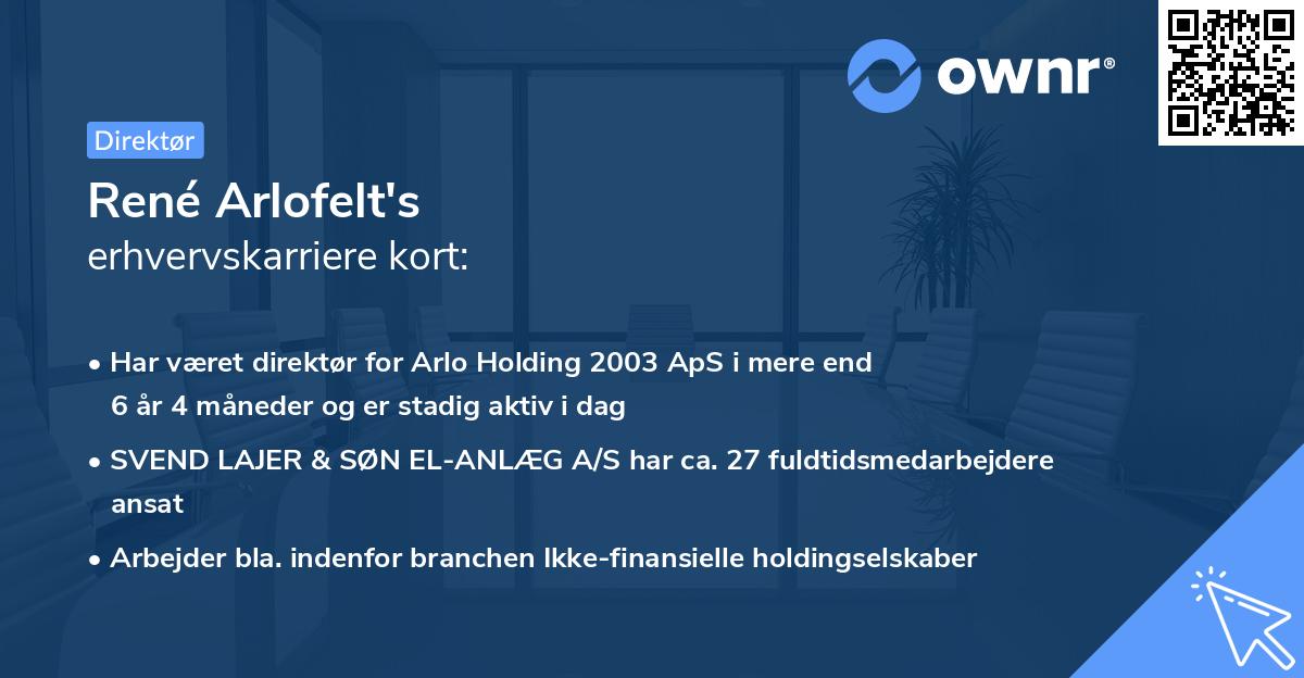 René Arlofelt's erhvervskarriere kort