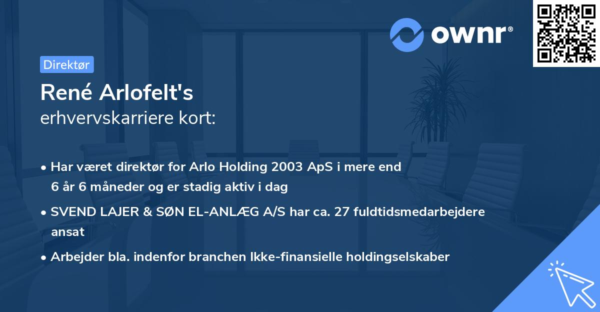 René Arlofelt's erhvervskarriere kort