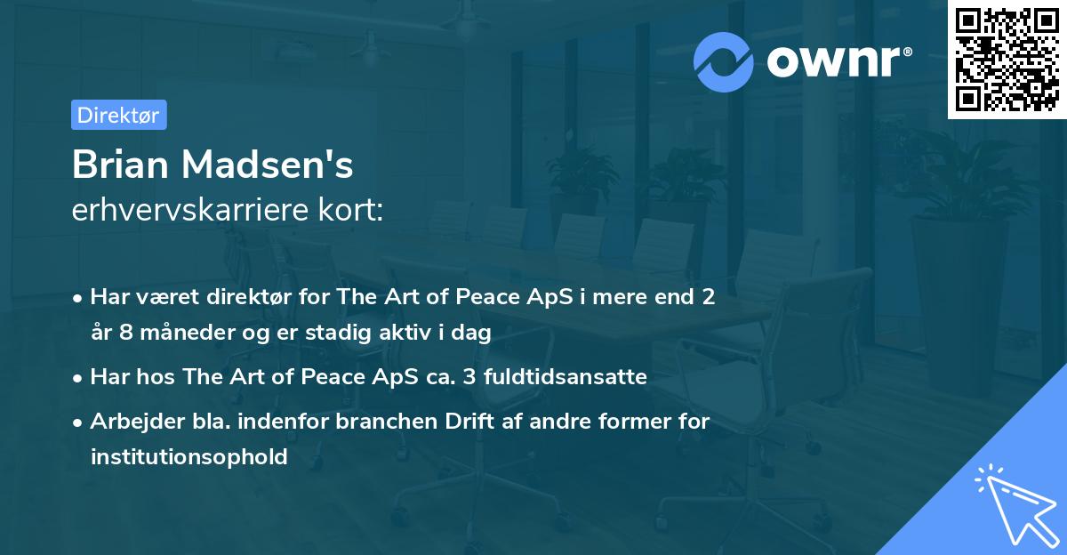 Brian Madsen's erhvervskarriere kort