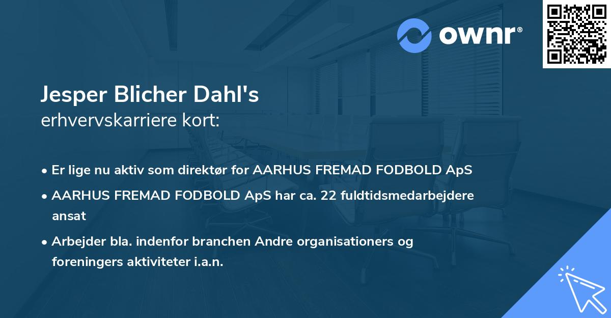 Jesper Blicher Dahl's erhvervskarriere kort