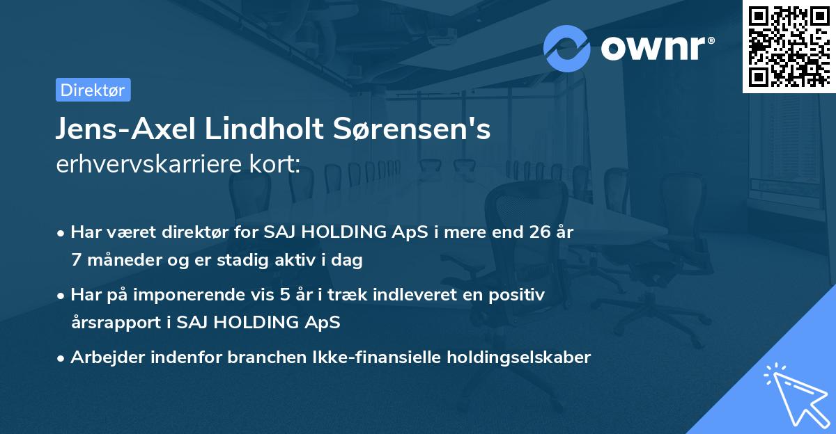 Jens-Axel Lindholt Sørensen's erhvervskarriere kort