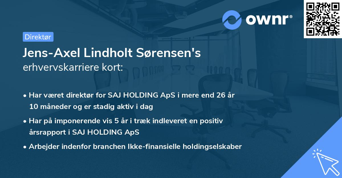 Jens-Axel Lindholt Sørensen's erhvervskarriere kort