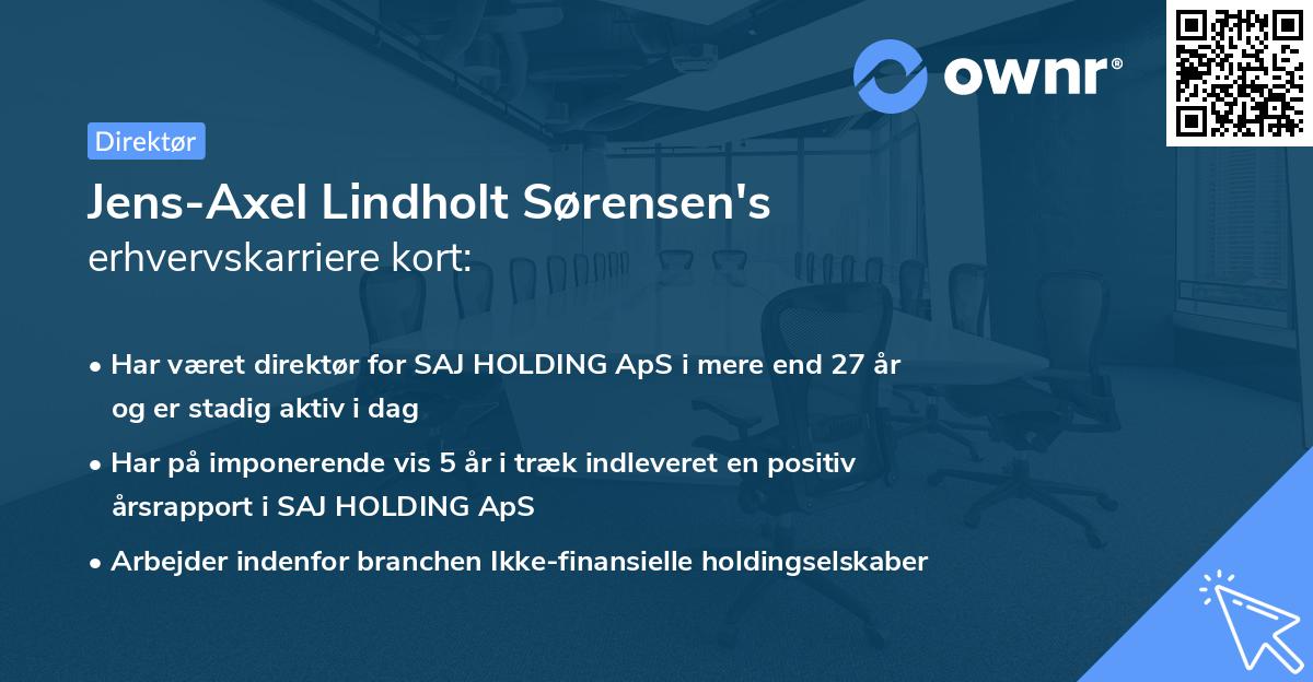 Jens-Axel Lindholt Sørensen's erhvervskarriere kort
