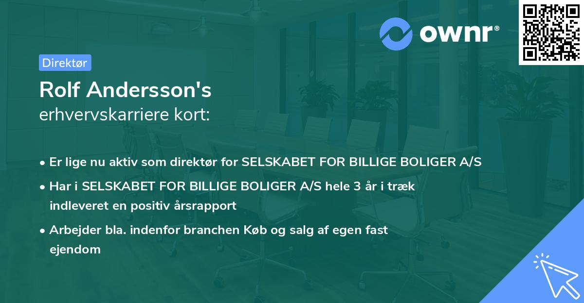 Rolf Andersson's erhvervskarriere kort