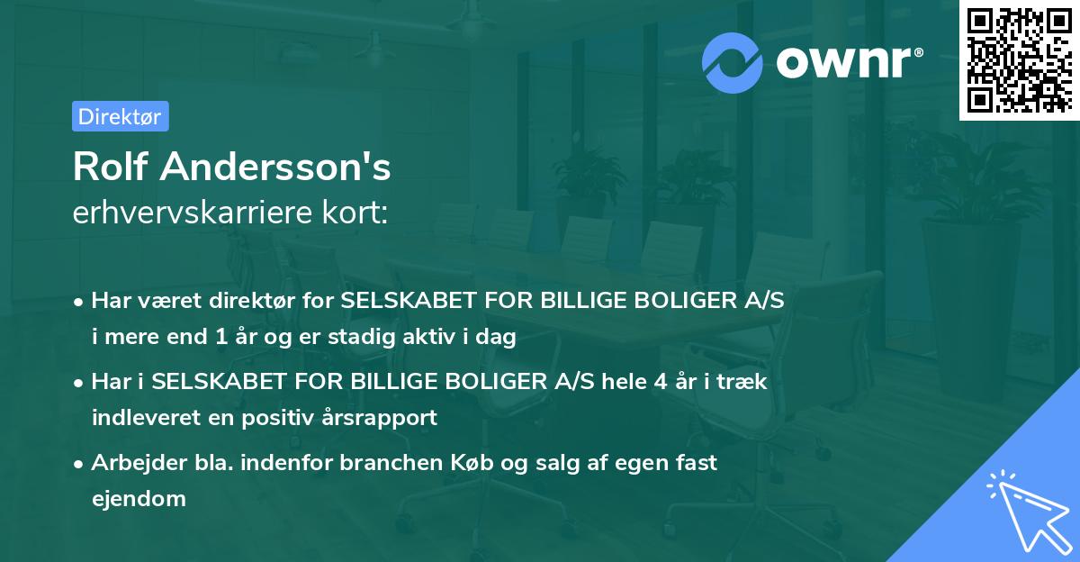 Rolf Andersson's erhvervskarriere kort