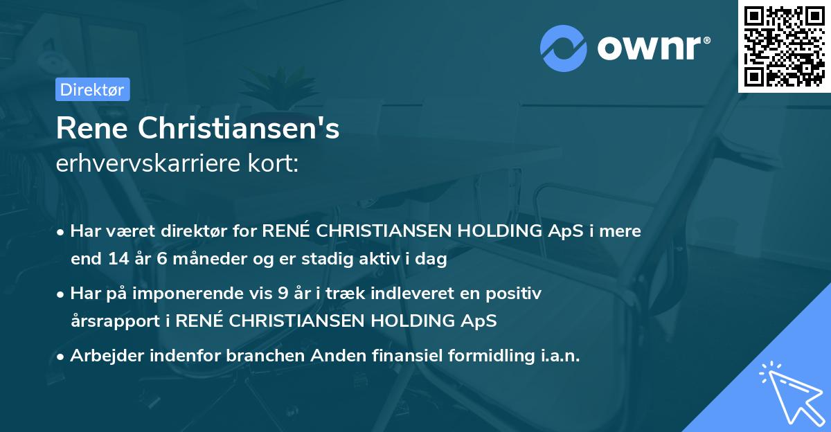 Rene Christiansen's erhvervskarriere kort