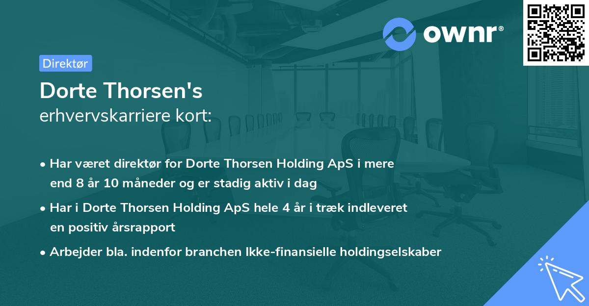 Dorte Thorsen's erhvervskarriere kort