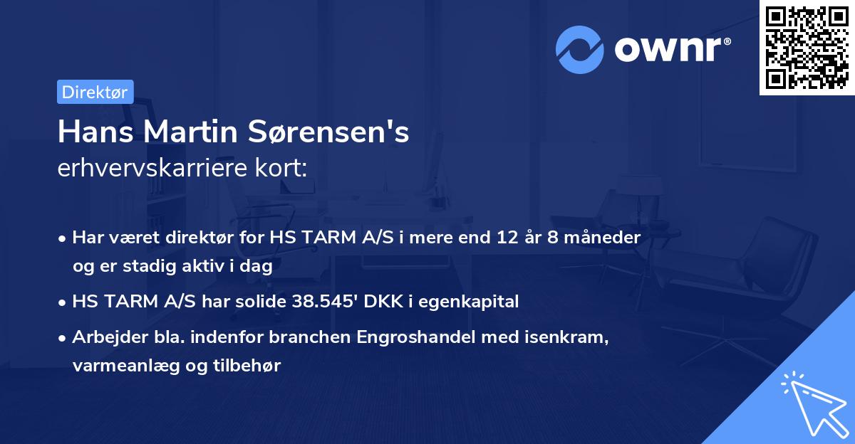 Hans Martin Sørensen's erhvervskarriere kort