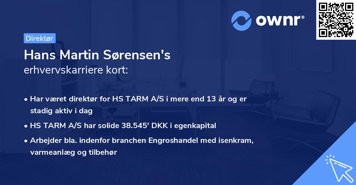 Hans Martin Sørensen's erhvervskarriere kort