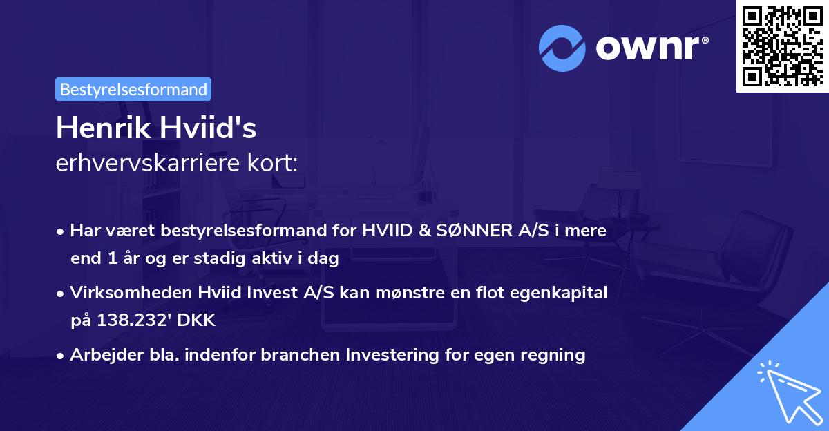 Henrik Hviid's erhvervskarriere kort