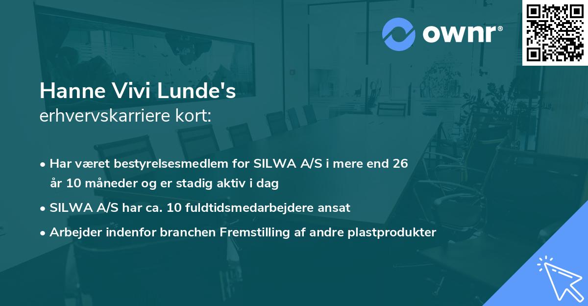 Hanne Vivi Lunde's erhvervskarriere kort