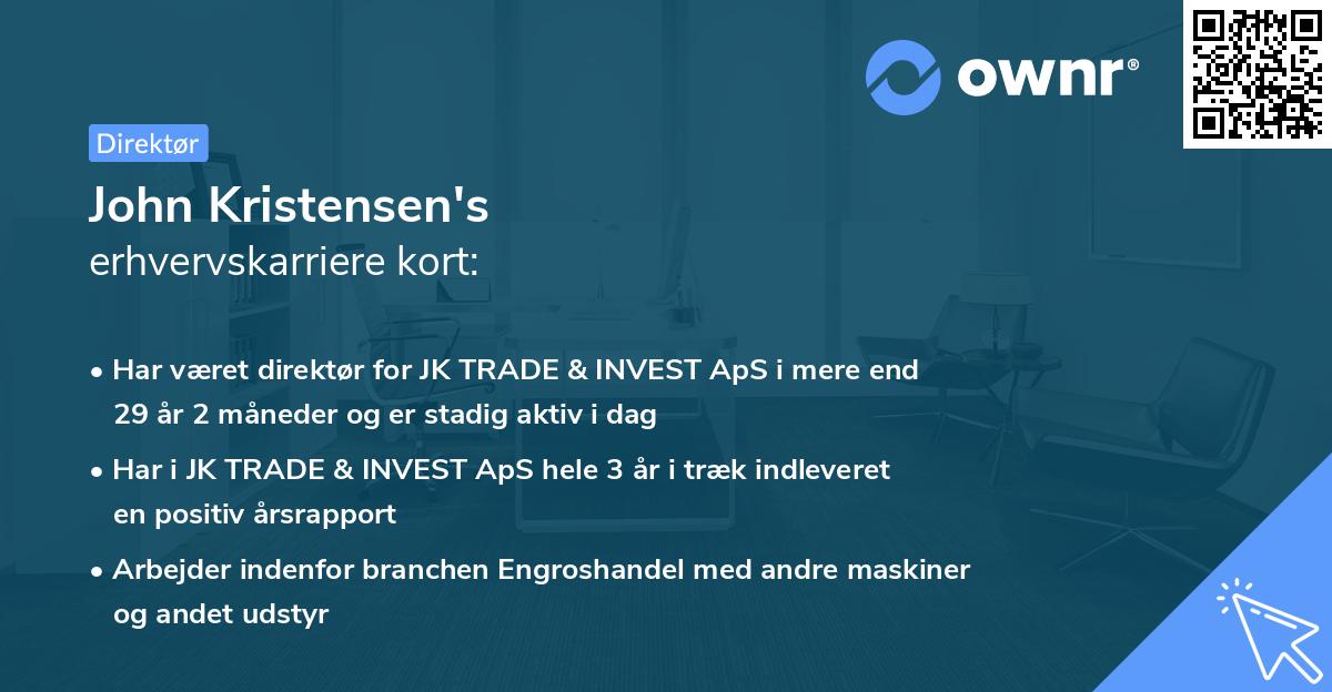 John Kristensen's erhvervskarriere kort